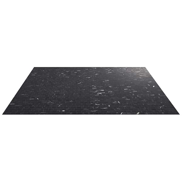 Avanti Nero Marquina Black Hand Clipped Joint Honed Marble Mosaic Tile