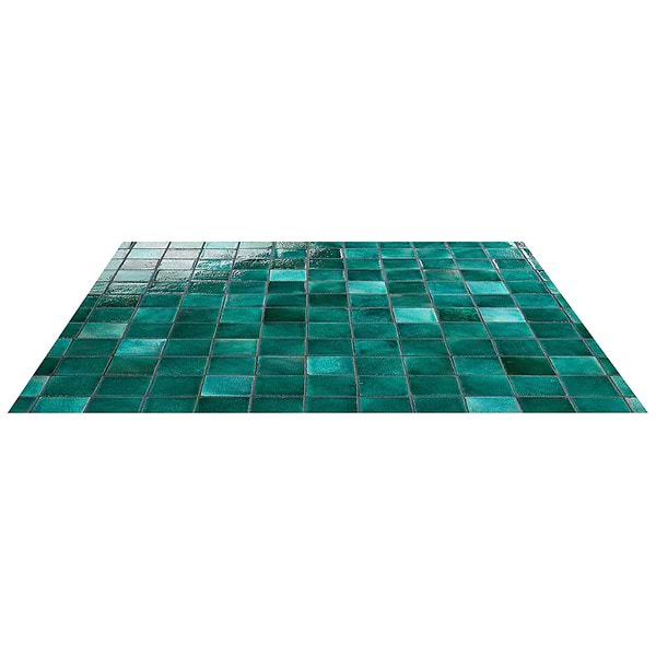Breeze Tide Turquoise 4" Square Crackled Glossy Terracotta Square Tile