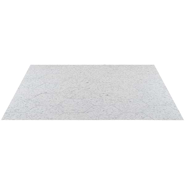Terrazzo Hex Gray 9" Terrazzo Look Matte Porcelain Tile
