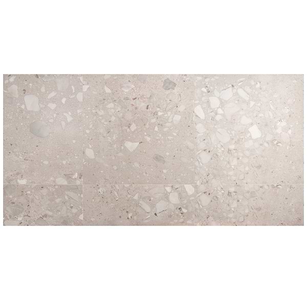 Piccoli Grande Warm Gray 36x36 Terrazzo Look Semi-Polished Porcelain Tile