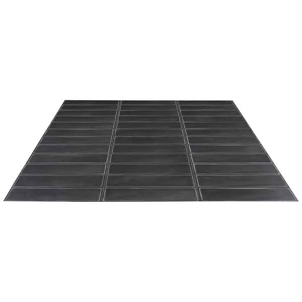 Stacy Garcia ArtBlock Nero Black 4x16 Matte Porcelain Tile
