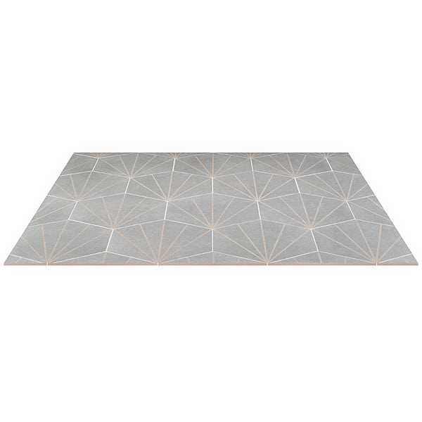 Pergola Beams Gray 12.5" Hexagon Matte Gray Porcelain Tile