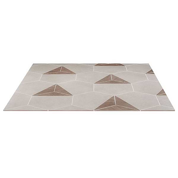 Pergola Wood Taupe 12.5" Hexagon Matte Porcelain Tile
