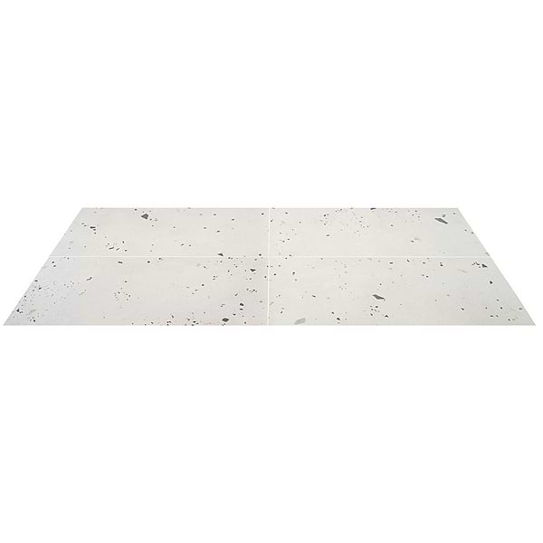 Kobe Cement Ice White 24x48 Terrazzo Look Matte Porcelain Tile