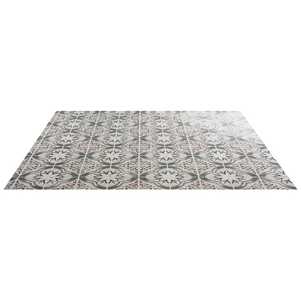 Paula Purroy Talia Blossom Blue Gray with Gold 5x5 Matte Ceramic Tile