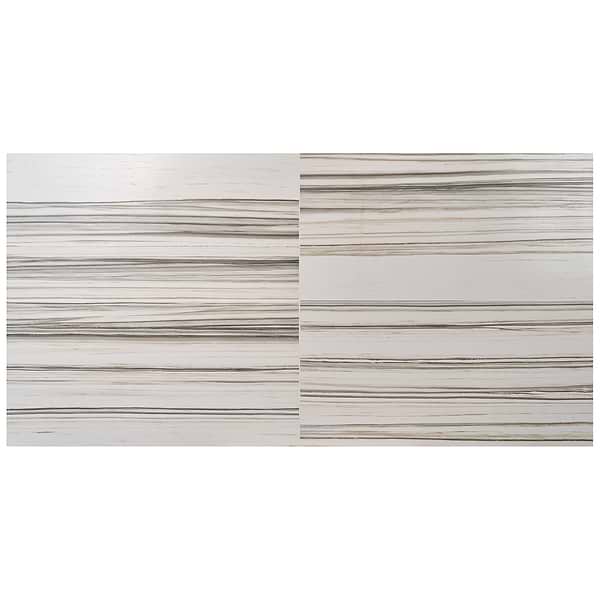 Romani Zebrino Brown and White 3D Textured Veining 24x48 Marble Look Satin Porcelain Tile