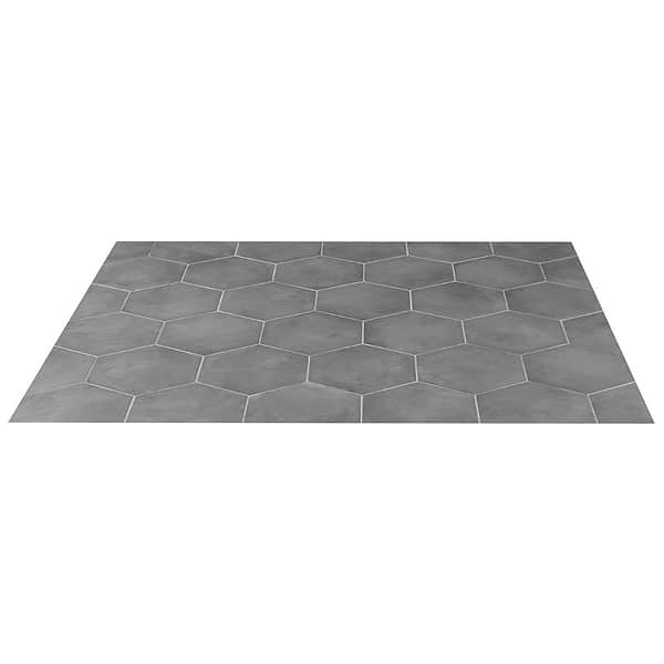 Ava Charcoal Black 8" Hexagon Matte Porcelain Tile