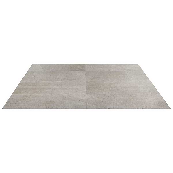 New Rock Fumo Light Gray 12x24 Chiseled Limestone Look Matte Porcelain Tile 