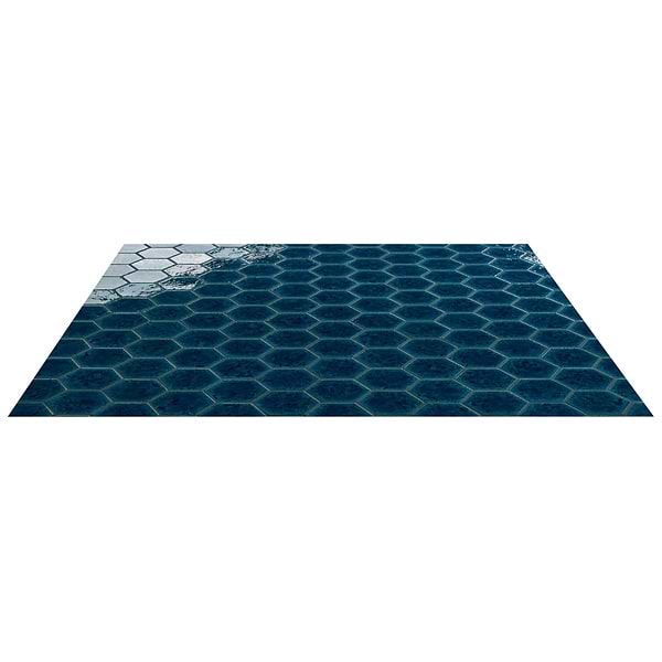 Breeze Ocean Blue 4.5" Hexagon Crackled Glossy Porcelain Tile