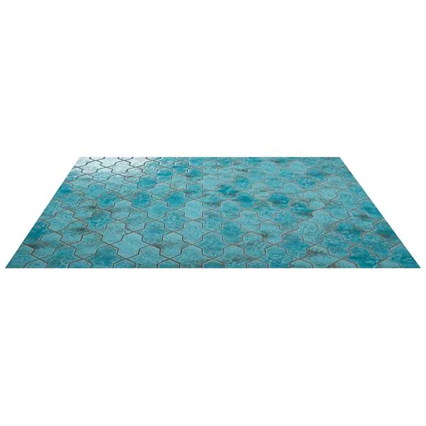 Greta Cruz Lagoon Blue 5x8 Glossy Textured Porcelain Tile