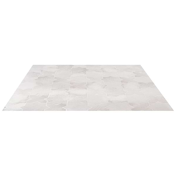 Parma White Matte Star and White Matte Cross 6" Terracotta Look Porcelain Tile