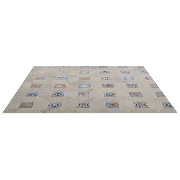Morocco Dove Gray 4x8 Picket and Medina Multicolor 4x4 Square Matte Porcelain Tile