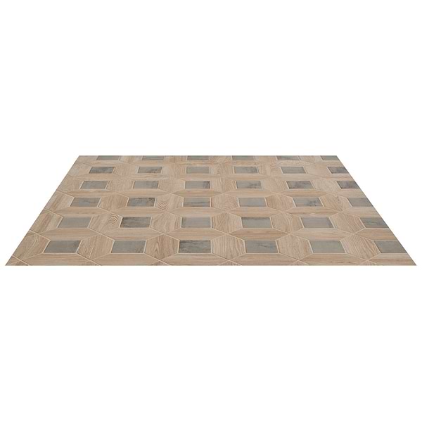 Morocco Oak Beige 4x8 Picket and Dove Gray 4x4 Square Matte Porcelain Tile