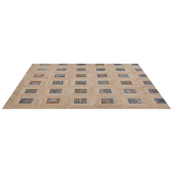 Morocco Oak Beige 4x8 Picket and Medina Multicolor 4x4 Square Matte Porcelain Tile