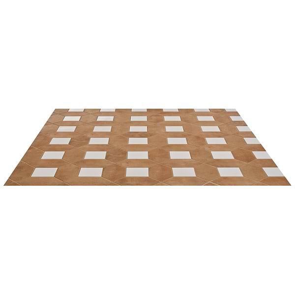 Morocco Terracotta 4x8 Matte Picket and Blanco White 4x4 Glossy Square Porcelain Tile