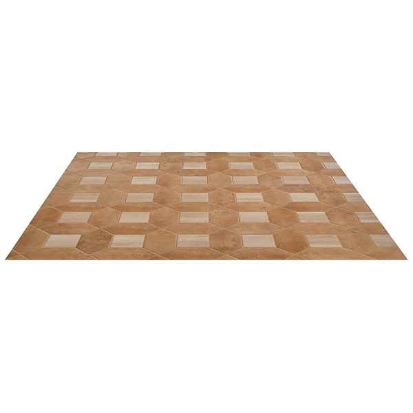 Morocco Terracotta 4x8 Picket and Oak Beige 4x4 Square Matte Porcelain Tile