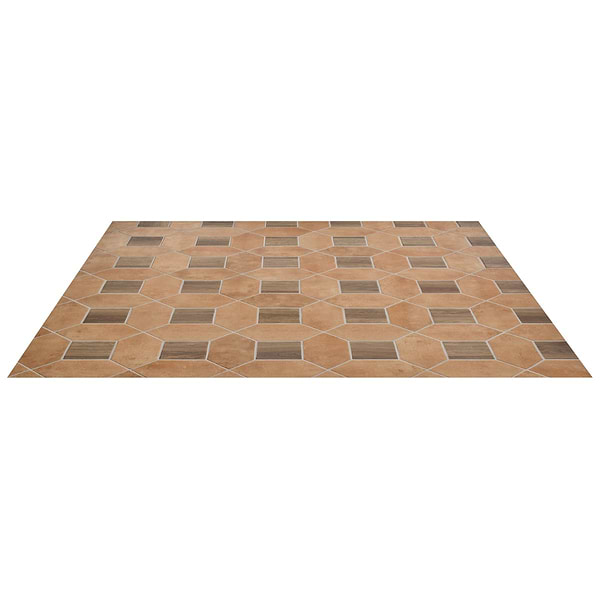 Morocco Terracotta 4x8 Picket and Willow Brown 4x4 Square Matte Porcelain Tile
