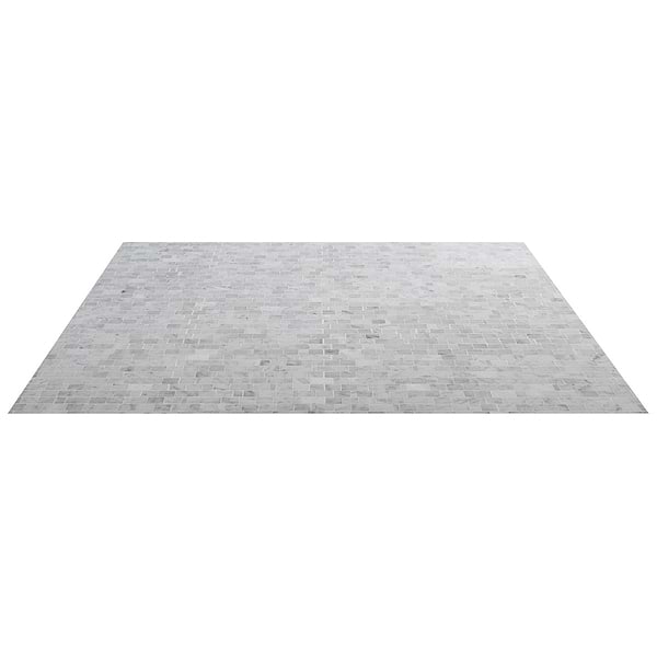 Avanti Bianco Carrara White Hand Clipped Joint Honed Marble Mosaic Tile