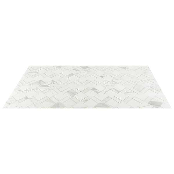 Enver Calacatta Polished Marble and Brass Mosaic Tile