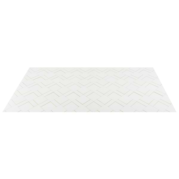 Enver Thassos Polished Marble and Brass Mosaic Tile