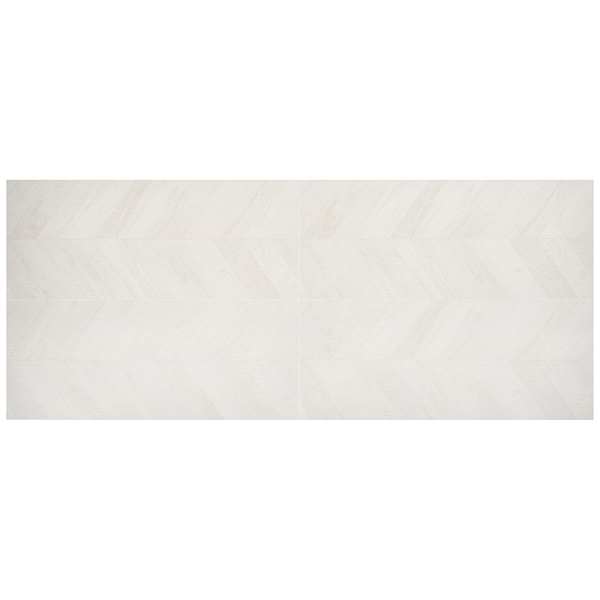 Kenridge Chevron White 24x48 Wood Look Matte Porcelain Tile