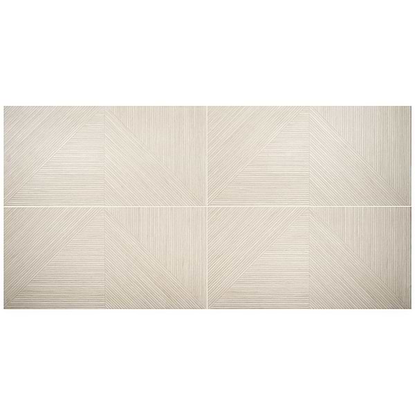 Enso Ash Beige 24x48 Ribbed Matte Fluted Porcelain Wood Look Tile