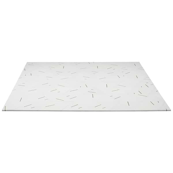 Ravi Thassos Polished Marble and Brass 7x7 Mosaic Tile