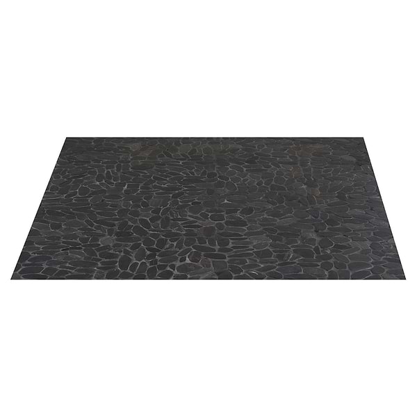 Cobblestone Black Sliced Pebble Honed Mosaic Tile