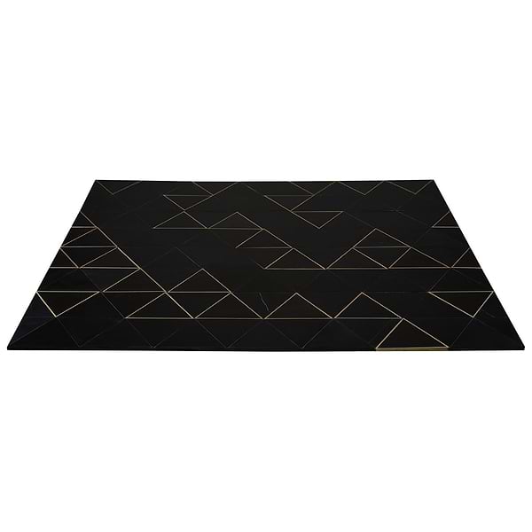 Verin Nero Polished Marble and Brass 6x6 Mosaic Tile