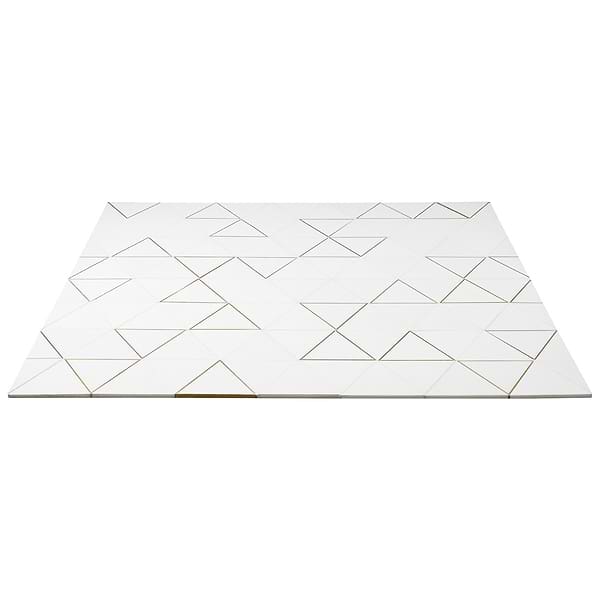 Verin Thassos Polished Marble and Brass 6x6 Mosaic Tile