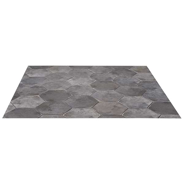Kalay Antracite Gray 9" Hexagon Polished Porcelain Tile