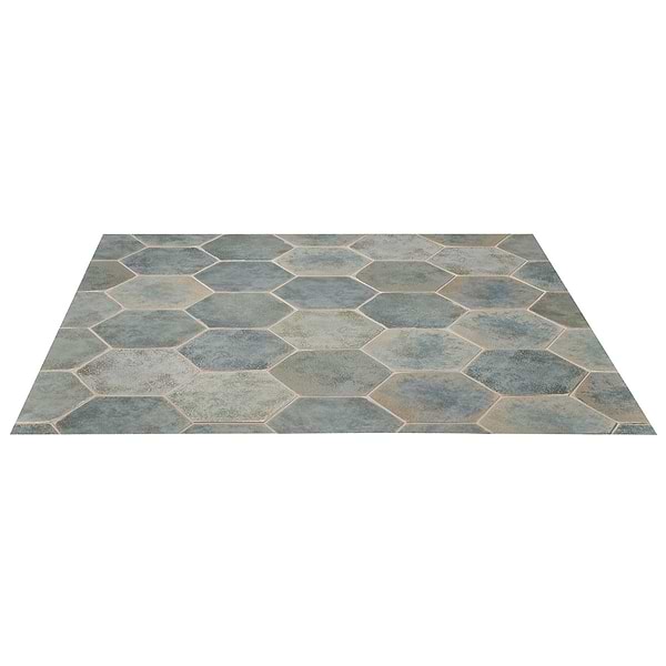 Kalay Green 9" Hexagon Polished Porcelain Tile
