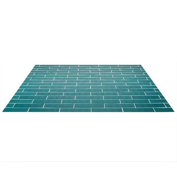 Disco-Kiln Teal Green 3x9 Polished Porcelain Subway Tile