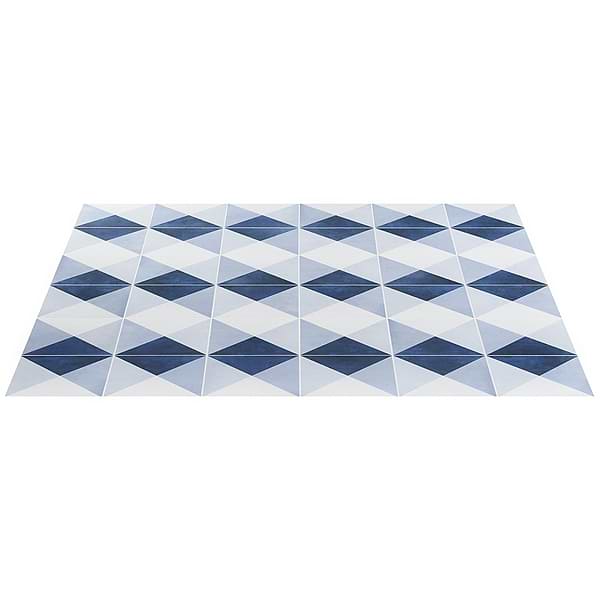 Art Geo by Elizabeth Sutton Cement Deco Blue 8x8 Matte Porcelain Tile: Pattern 3
