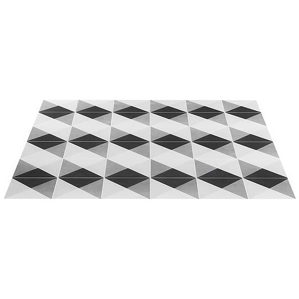Art Geo by Elizabeth Sutton Cement Deco Charcoal Gray 8x8 Matte Porcelain Tile: Pattern 3