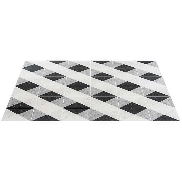 Art Geo by Elizabeth Sutton Terrazzo Deco Charcoal Black 8x8 Matte Porcelain Tile: Pattern 2