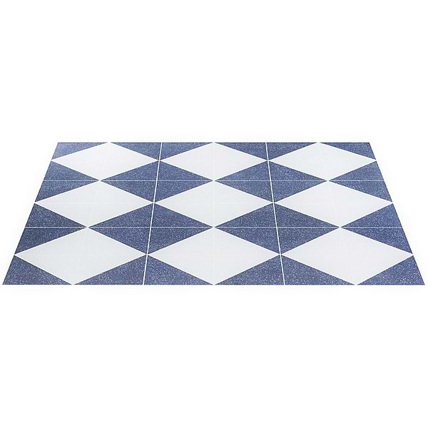 Art Geo Terrazzo Dos Blue by Elizabeth Sutton 8x8 Matte Porcelain Tile: Diamond Pattern
