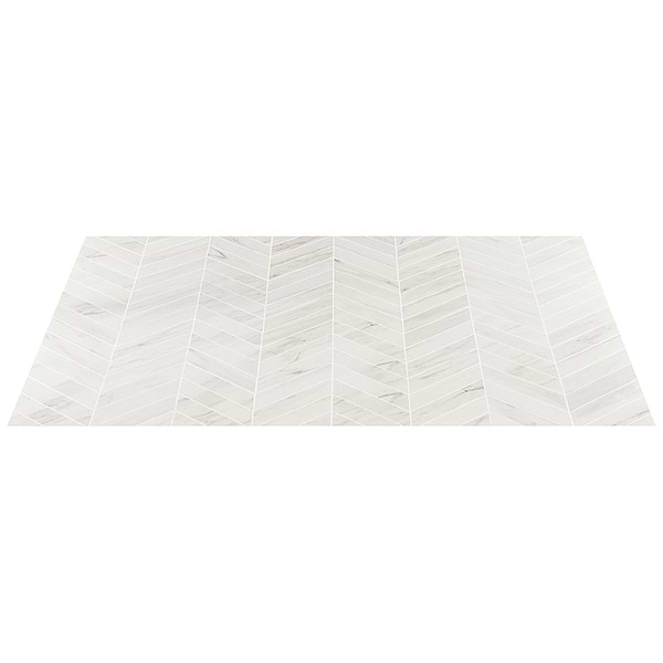 DreamStone Dolomite Snow 2x8 Chevron Polished Porcelain Mosaic
