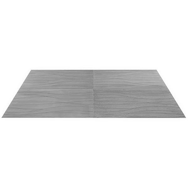 Thalia Charcoal 18x18 3D Carved Wave Honed Limestone Tile