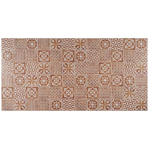 Angela Harris Mediterra Kasma Terracotta Décor 8x8 Matte Porcelain Tile