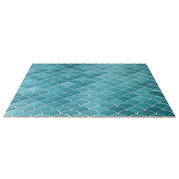Highwater Teal  Fishscale 2x5 Polished Ceramic Wall Tile