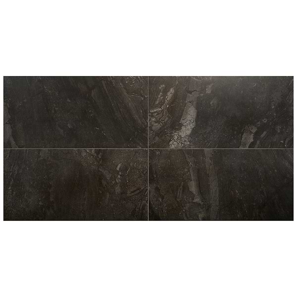 Santo Charcoal Black 24x48 Matte Porcelain Tile