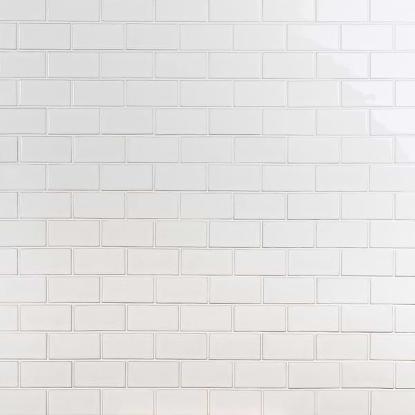 Nabi Subway Natural White 3x6 Glossy Glass Tile
