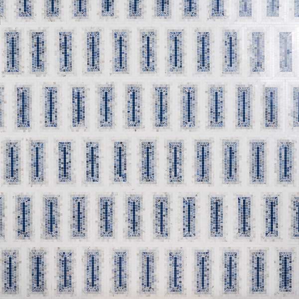 Ako Azul Blue 4x9 Rectangle Marble Micro Mosaic Tile