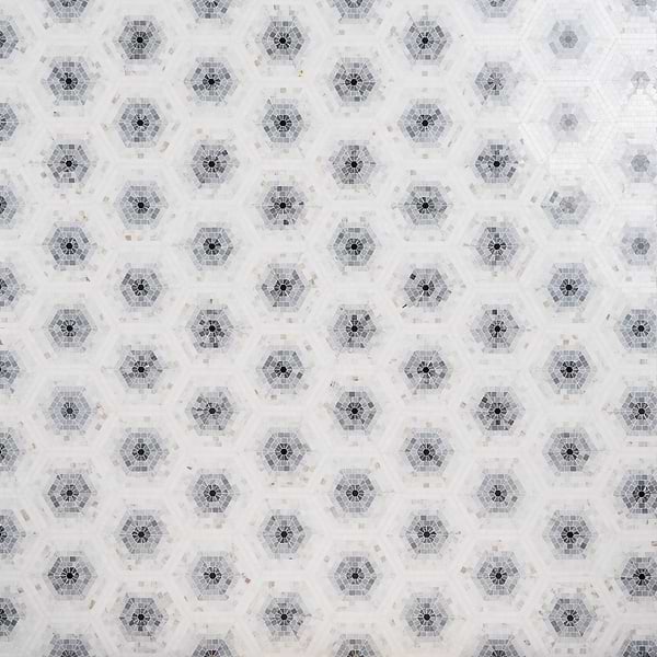 Ako Grigio Gray 6" Hexagon Marble Micro Mosaic Tile