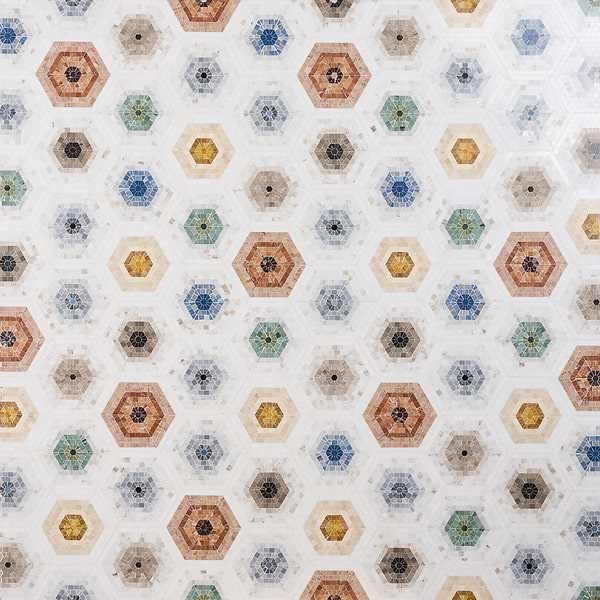 Ako Multicolor Mix 6" Hexagon Micro Mosaic Tile