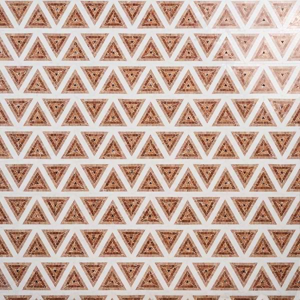 Ako Terracotta Rosa 5" Triangle Marble Micro Mosaic Tile