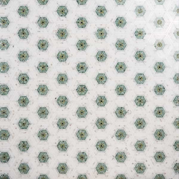 Ako Verde Green 6" Hexagon Marble Micro Mosaic Tile