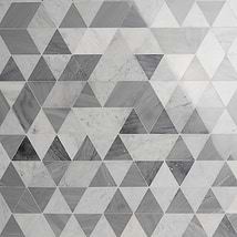 Prism Grana Gray Polished Marble Mosaic Tile