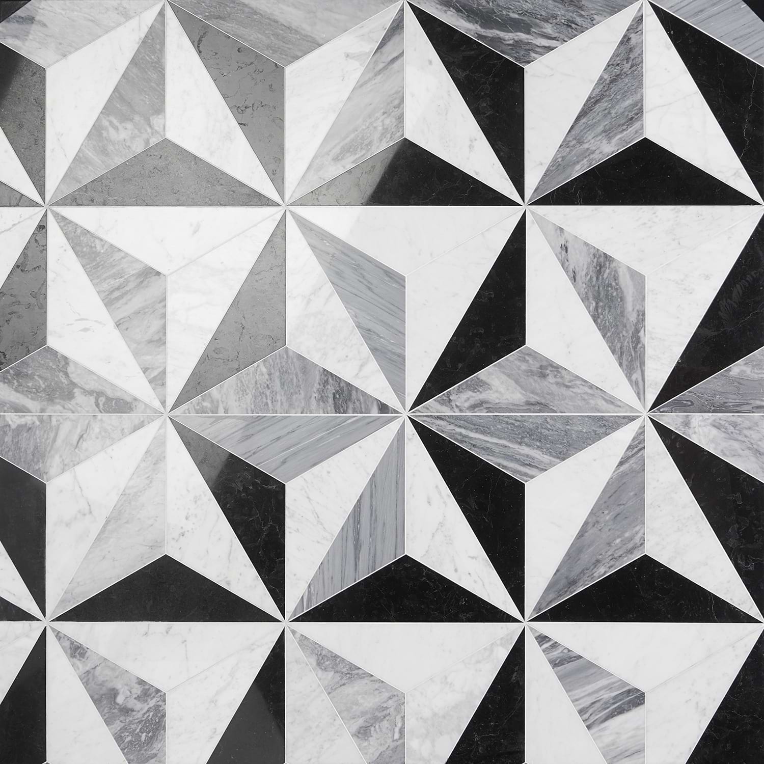 Stellamar Nero Carrara 15x26 Polished Marble Tile